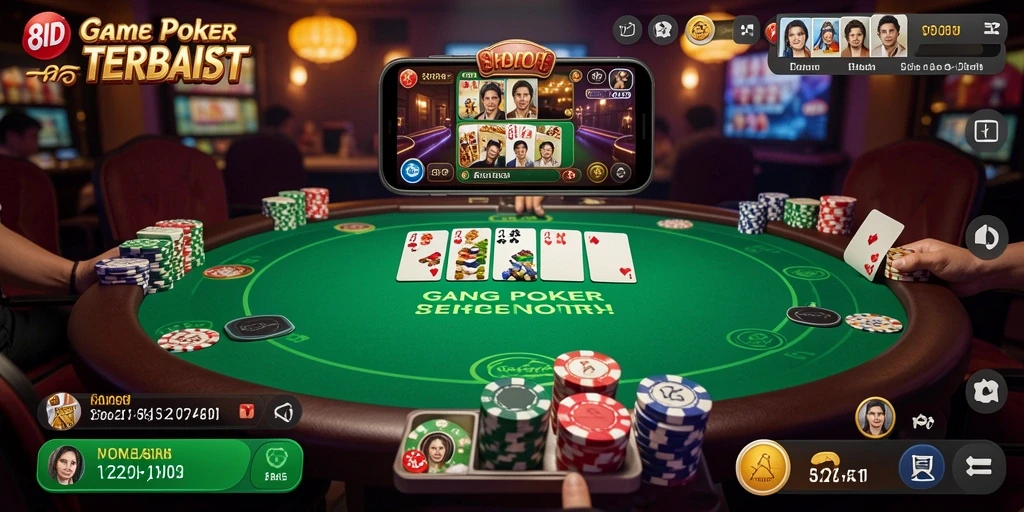 Tampilan gameplay poker yang dinamis dan menarik di 8ID.