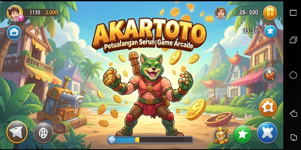 Tangkapan layar menampilkan gameplay seru dan berwarna dari AKARTOTO.
