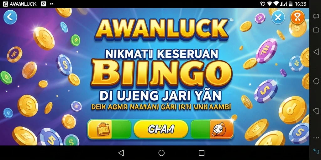 Tampilan antarmuka AWANLUCK dengan gameplay Bingo yang mengasyikkan.