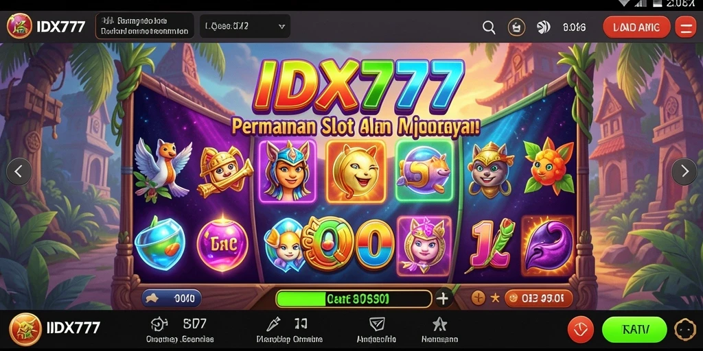 Tangkapan layar gameplay IDX777 menampilkan suasana slot yang mengasyikkan.