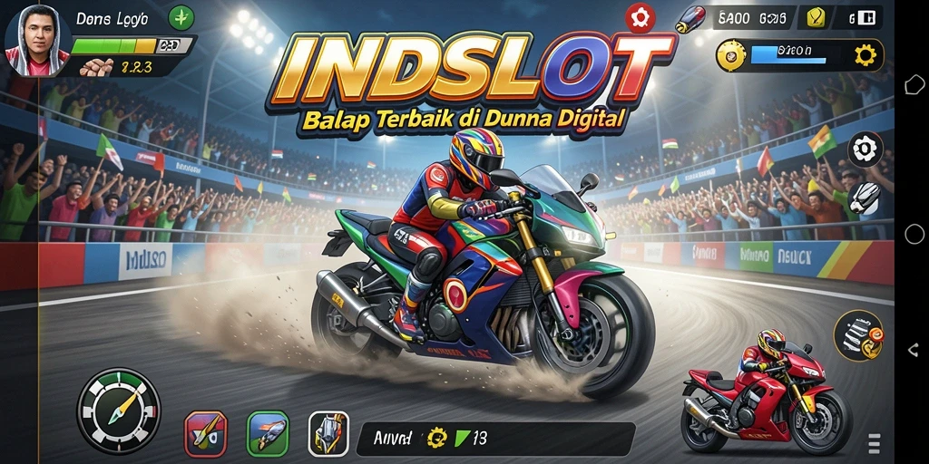 Tangkapan layar dari gameplay balap yang seru di INDSLOT.