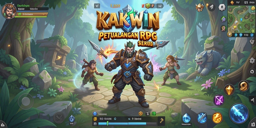 Tampilan gameplay KAKWIN dalam petualangan RPG yang mendebarkan.