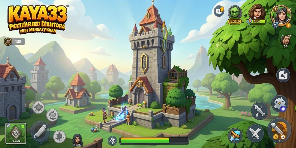 Tampilan gameplay menara pertahanan yang dinamis dan seru.