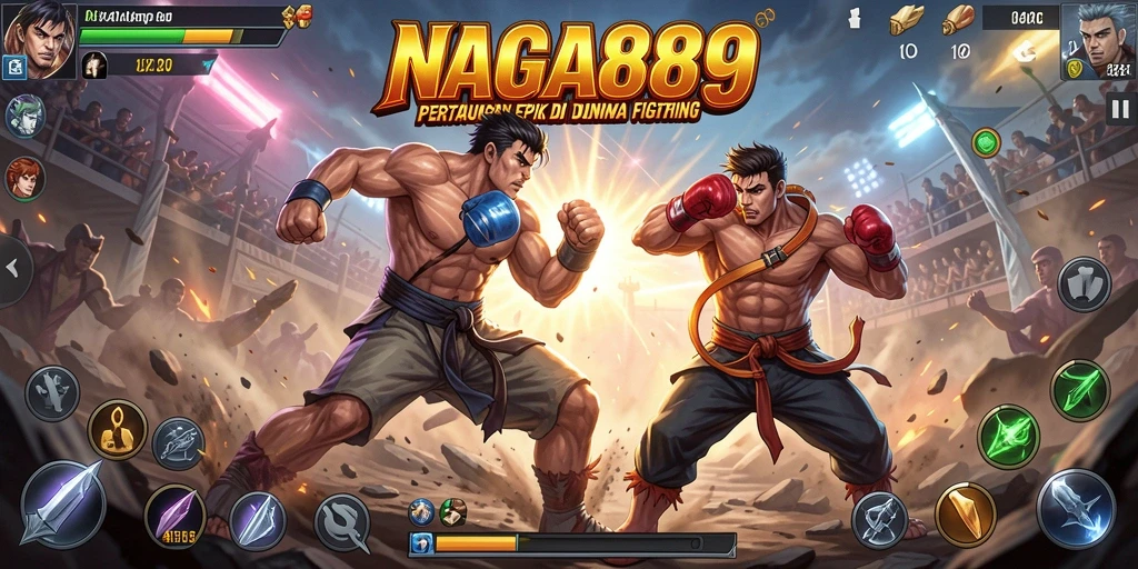 Tangkapan layar gameplay NAGA889 menampilkan aksi pertarungan yang mendebarkan dan karakter yang berwarna-warni.