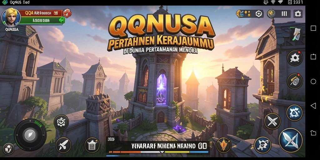 Tangkapan layar menampilkan aksi seru gameplay QQNUSA di Tower Defense.