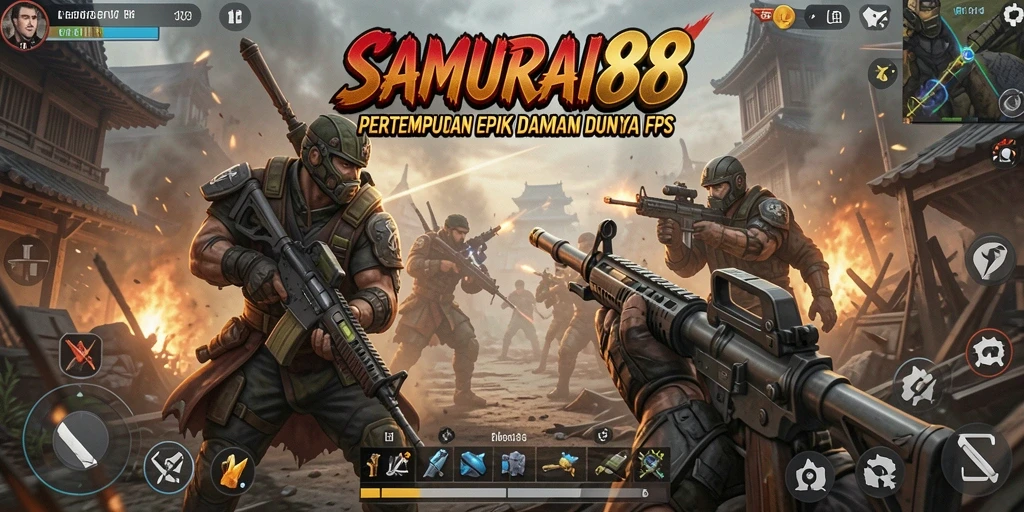 Tampilan aksi seru di SAMURAI88 saat pertempuran berlangsung.