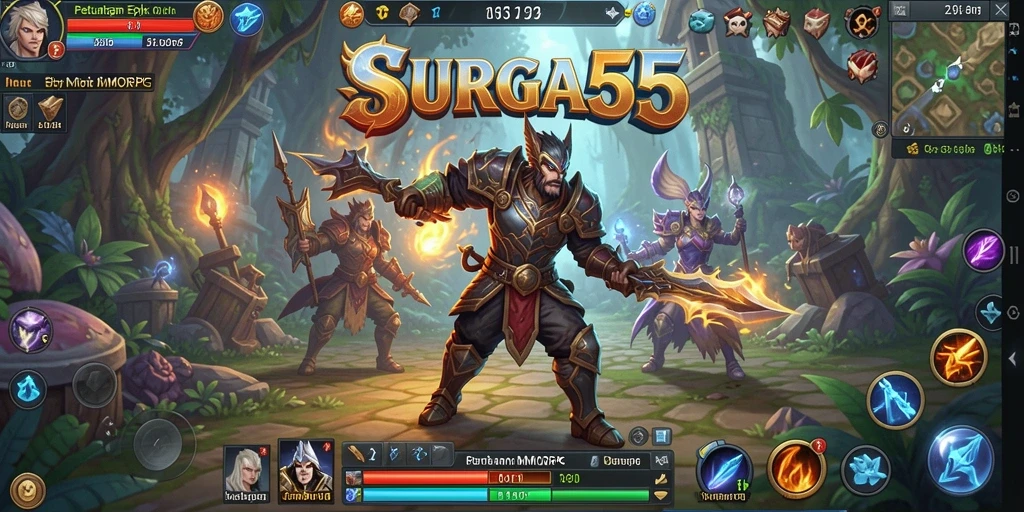 Tampilan permainan MMORPG yang epik dan menakjubkan di SURGA55.