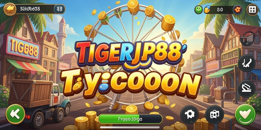 Tampilan gameplay <strong>TIGERJP88</strong> yang menampilkan manajemen bisnis yang seru.