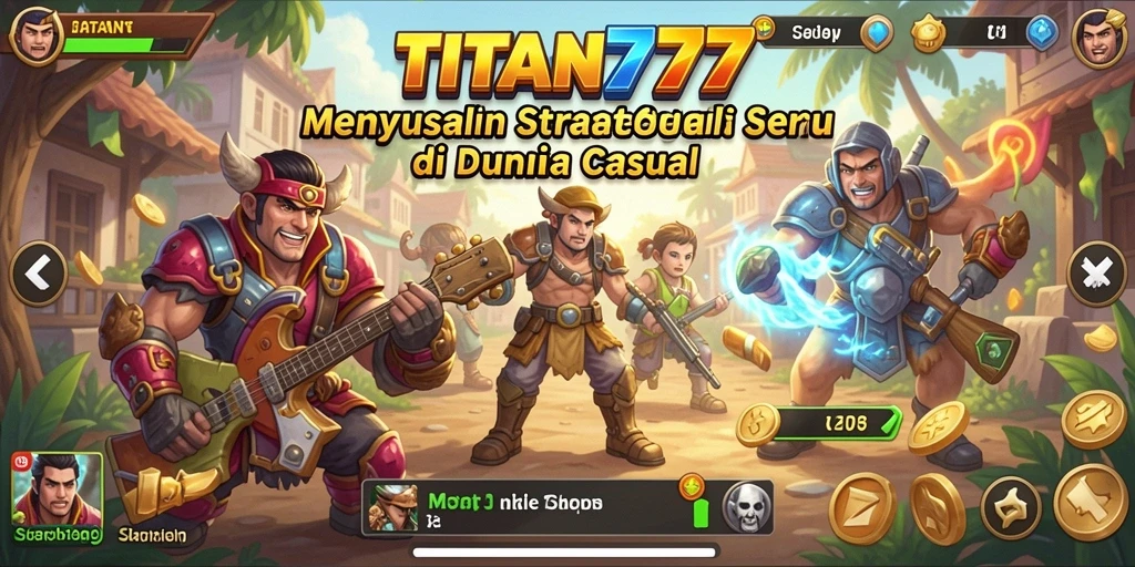 Screenshot utama TITAN777 menampilkan gameplay yang menarik dan seru.