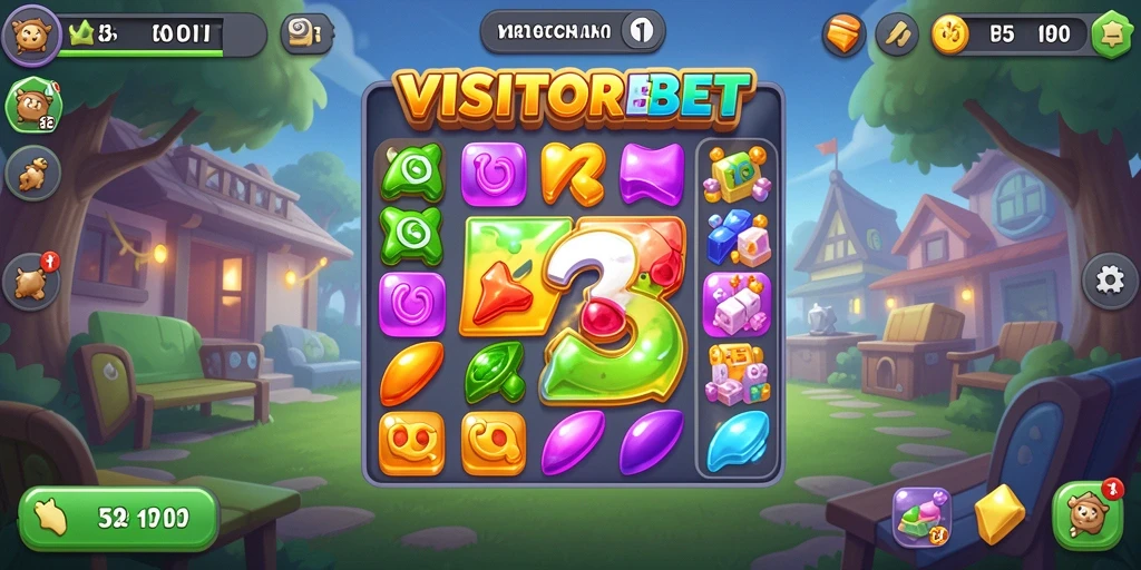 Gameplay seru dari VISITORBET dengan elemen Match-3 yang menarik.